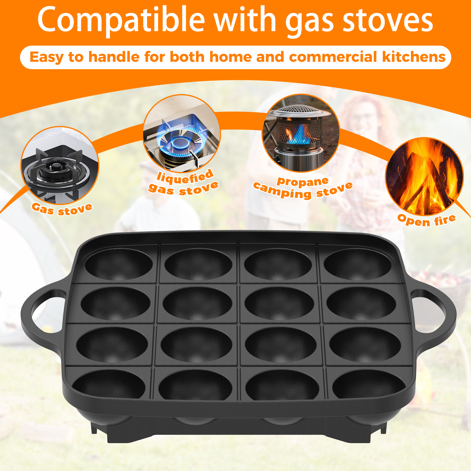 16 Holes Takoyaki Pan Cast Alu - Takoyaki Grill Plate 评论和价格