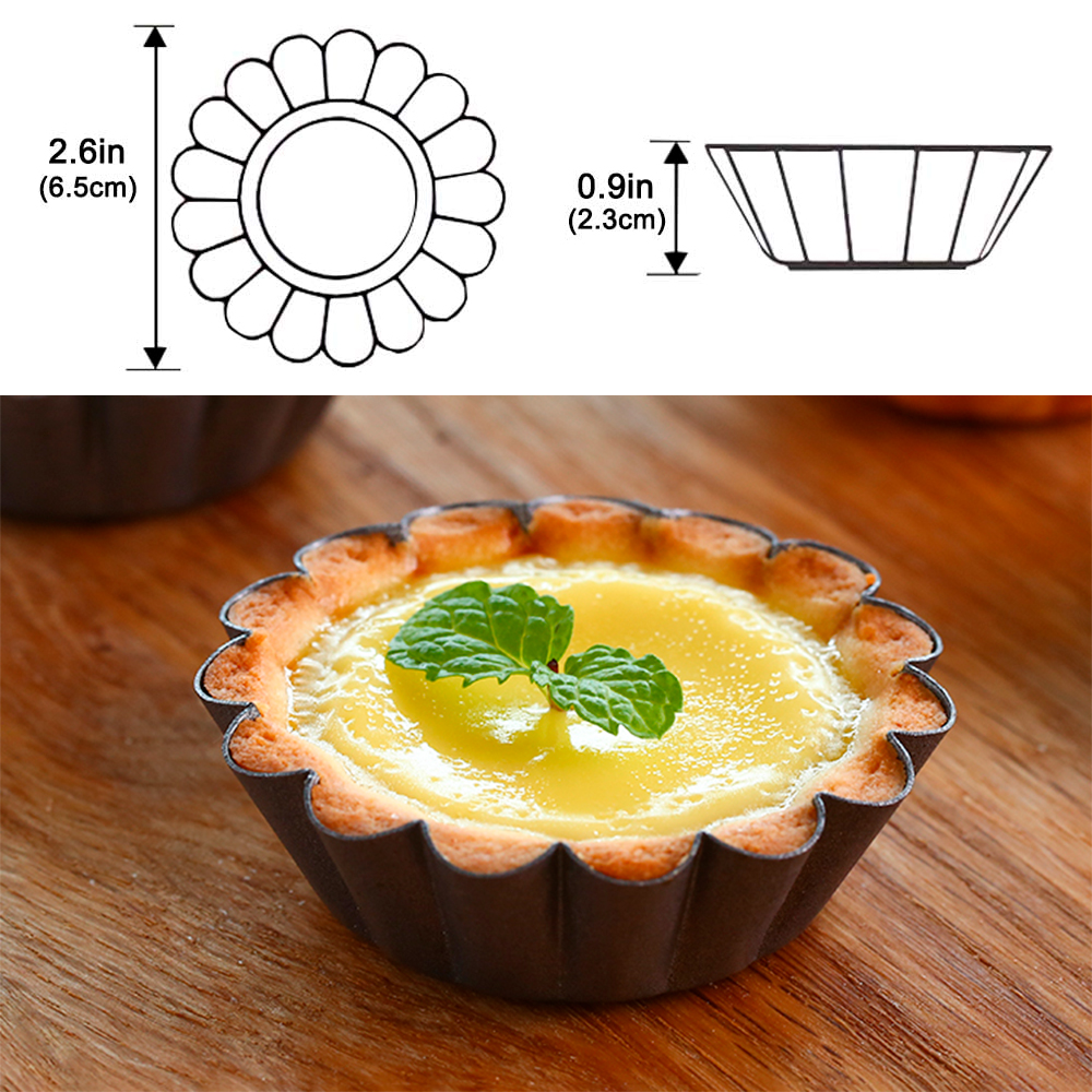 12Pcs Pan Mold Tart Quiche Fla - Egg Waffle Pan 评论和价格