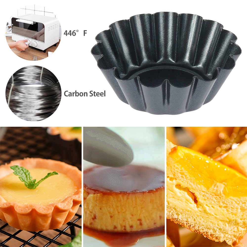 12Pcs Pan Mold Tart Quiche Fla - Egg Waffle Pan 评论和价格