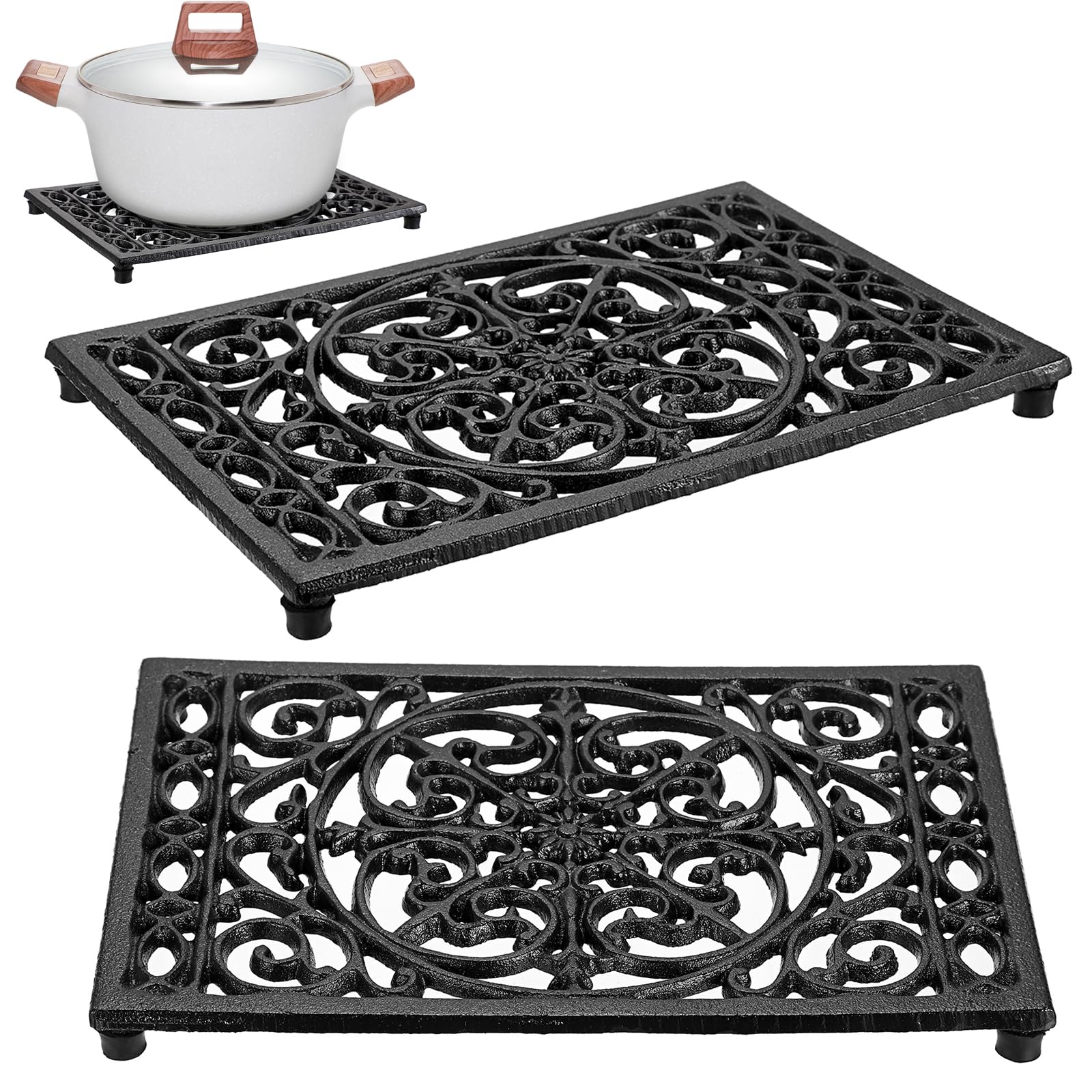 Rectangle Cast Iron Trivet Hea - Cast Iron Corn 评论和价格