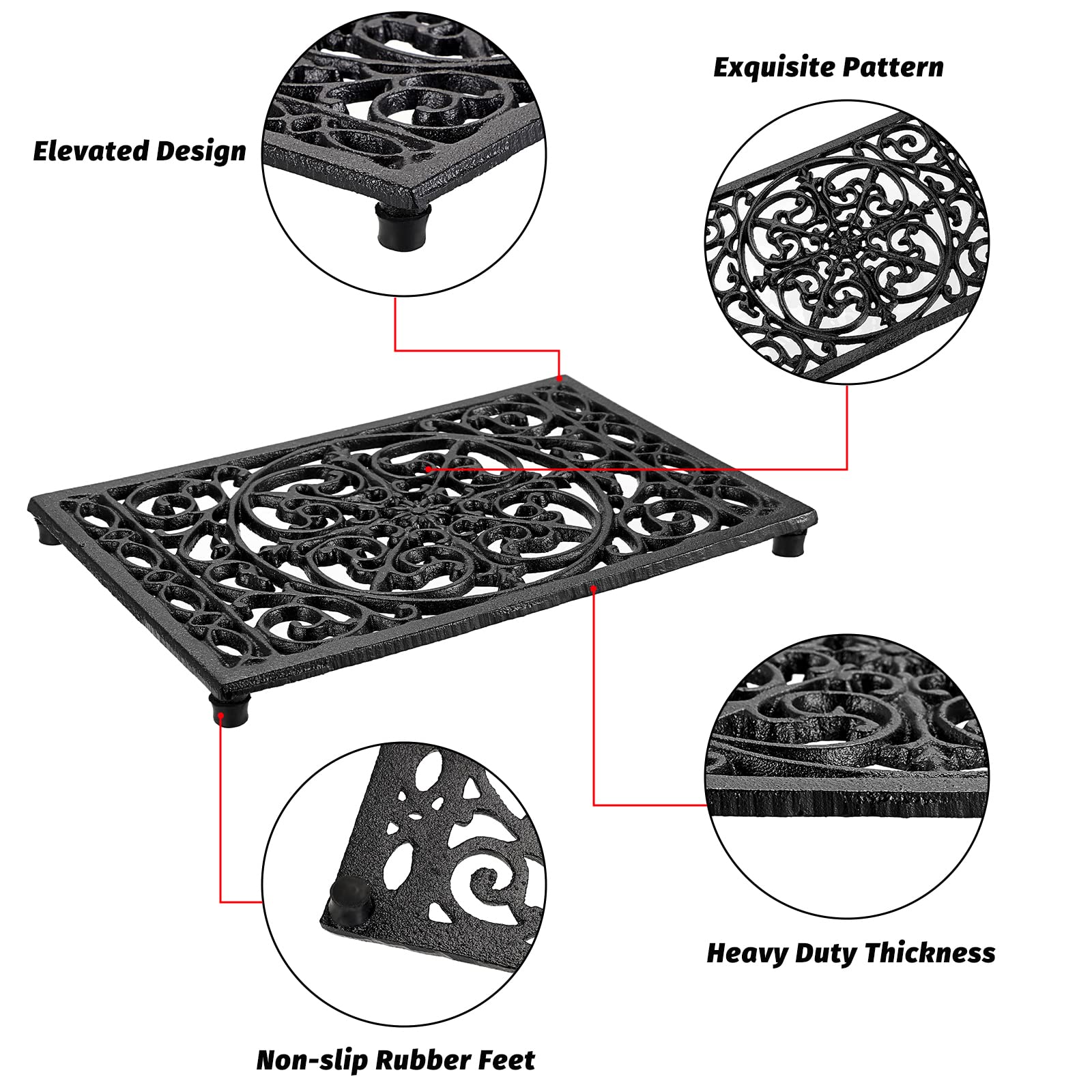 Rectangle Cast Iron Trivet Hea - Cast Iron Corn 评论和价格