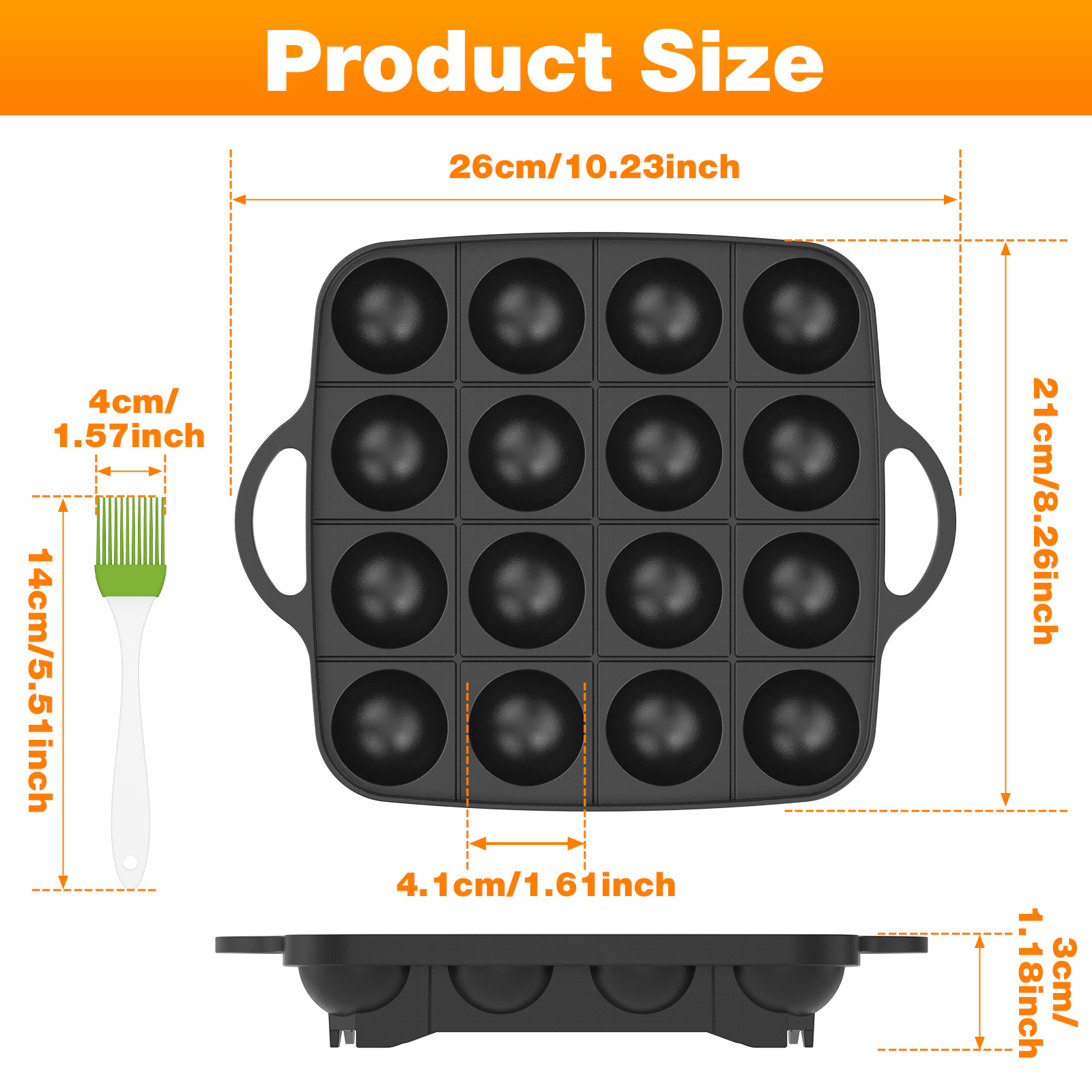 Takoyaki Pan 16 Hole Octopus B - Takoyaki Grill Plate 评论和价格