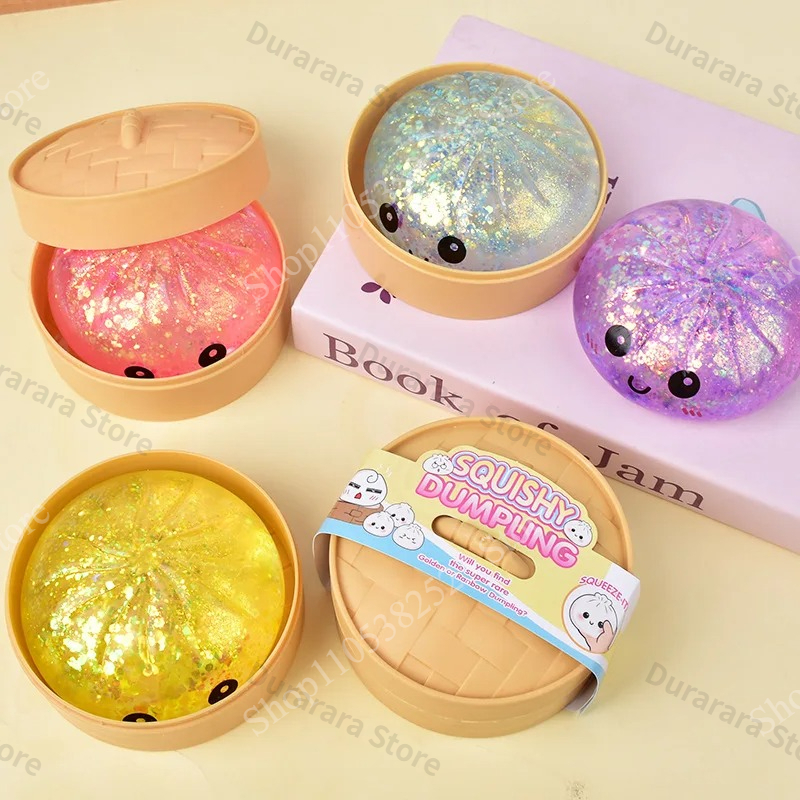 Glitter Dumpling Squishy Toy,  - Bao Steamer Bamboo 评论和价格