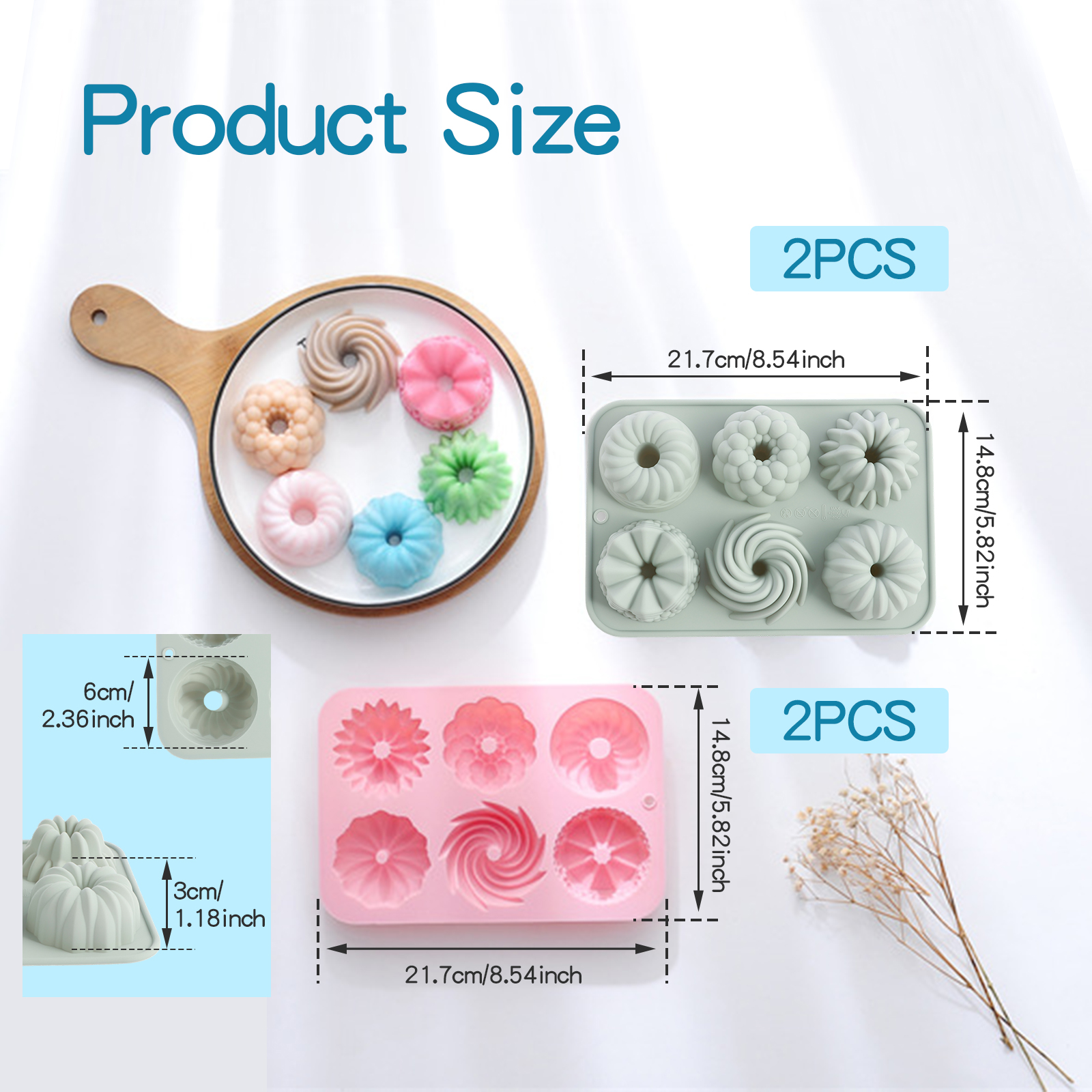 6-Cavity Silicone Fluted Tube  - Donut Mold Silicone 评论和价格