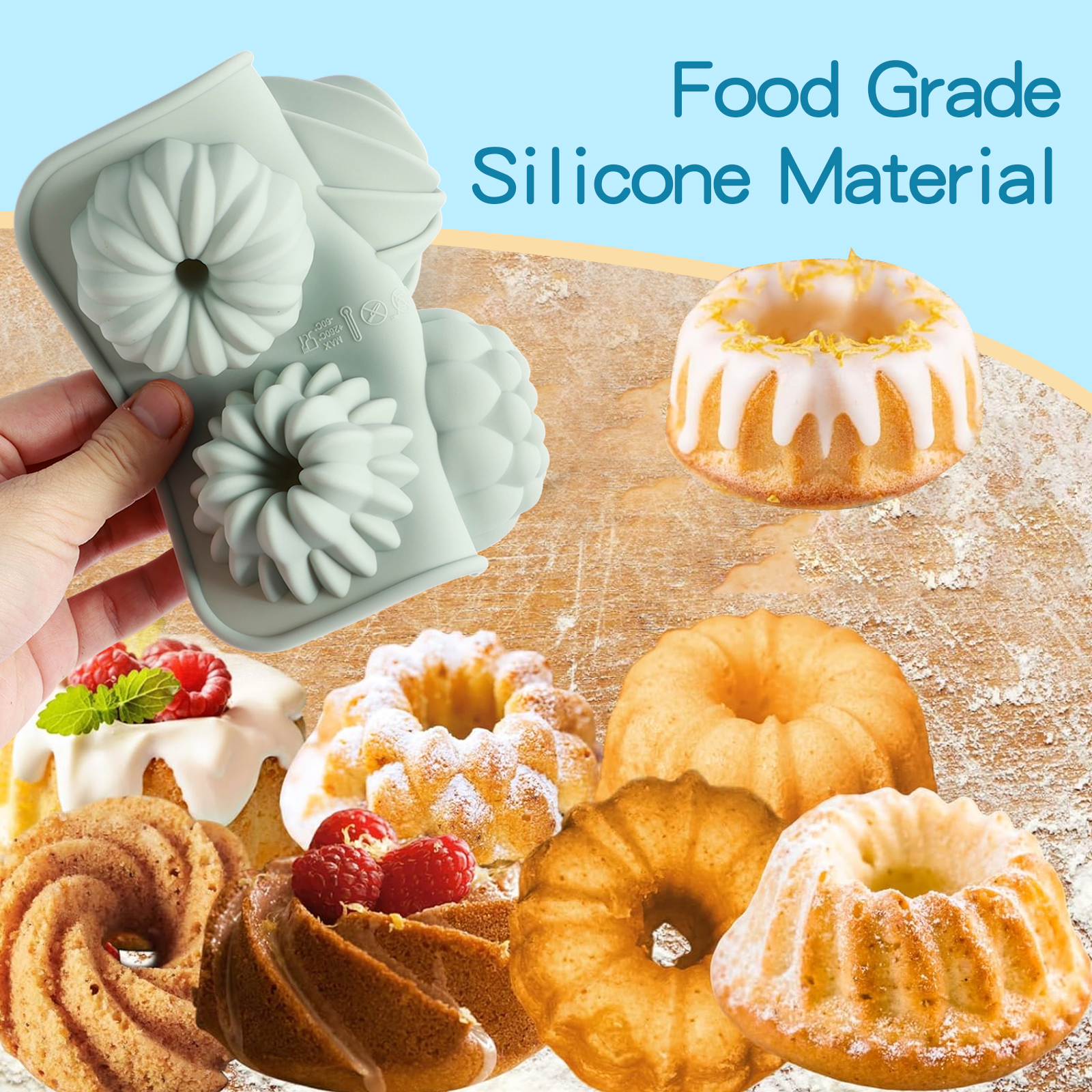 6-Cavity Silicone Fluted Tube  - Donut Mold Silicone 评论和价格