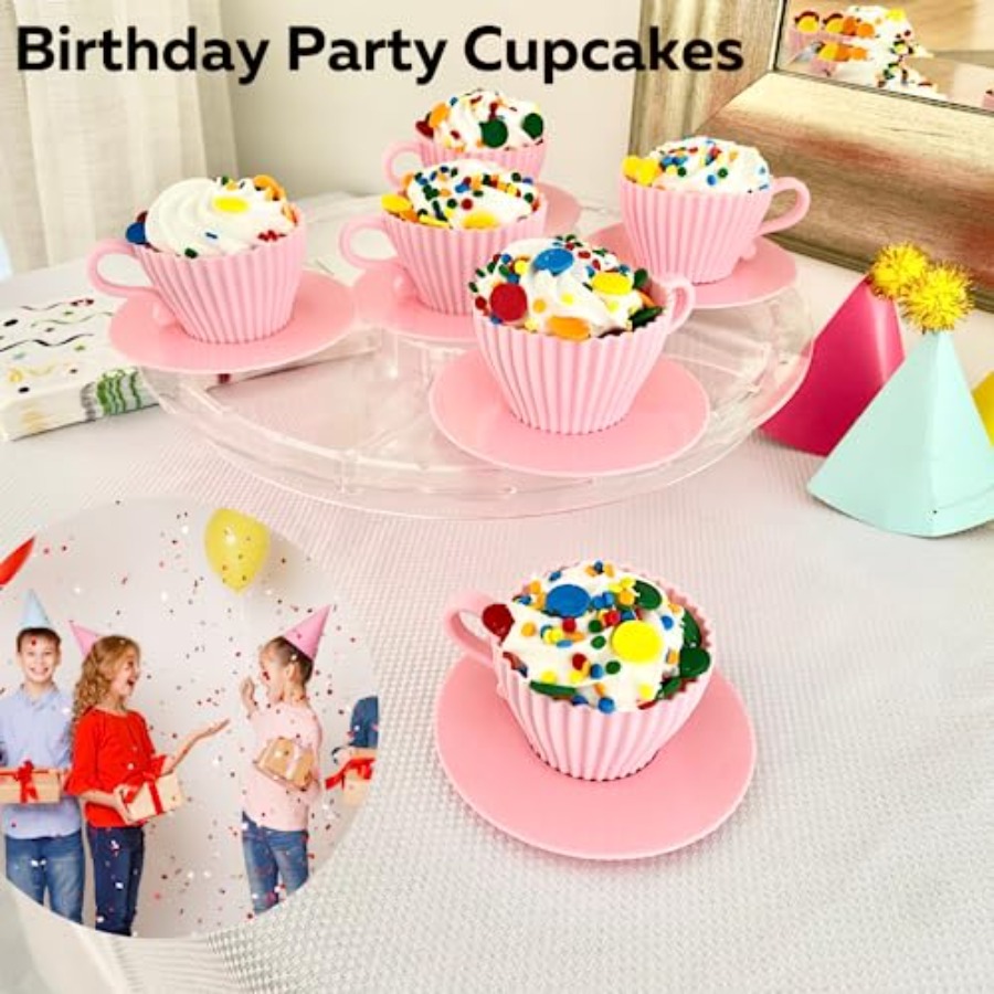 Silicone Teacup Set 12 Pc - Cu - Donut Mold Silicone 评论和价格
