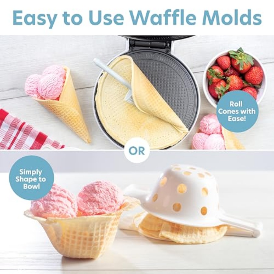 Waffle Cone and Ice Cream Bowl - Waffle Cone Maker 评论和价格