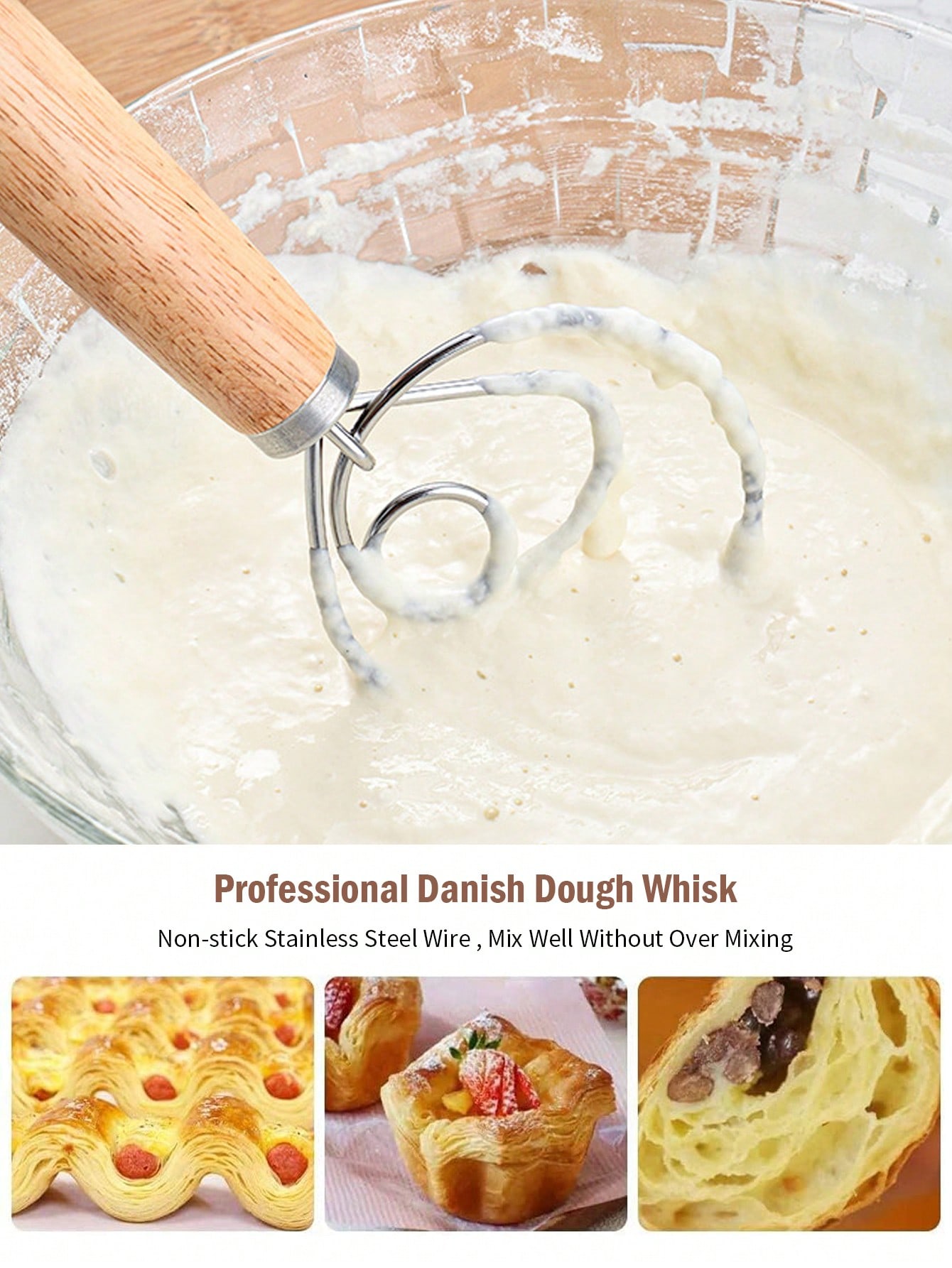 Danish Dough Whisk Stainless S - Danish Pancake Pan 评论和价格