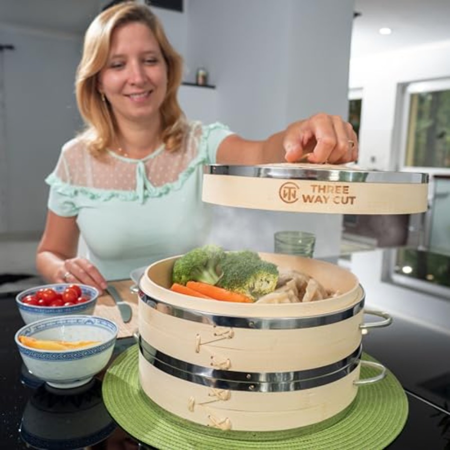 2-tier 10 Bamboo Steamer with  - Bao Steamer Bamboo 评论和价格