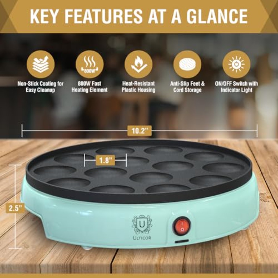 Mini Pancake Maker 14-Hole Ele - Mini Pancake Griddle 评论和价格
