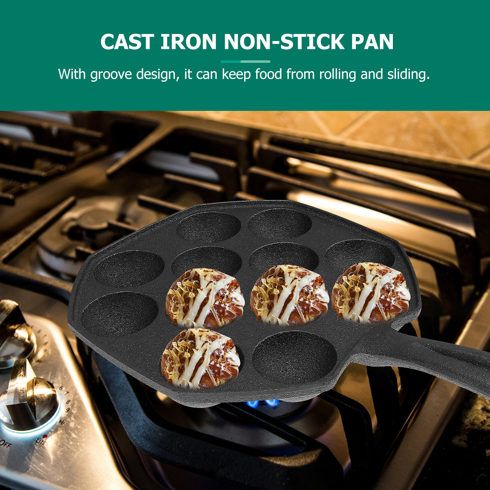 Takoyaki Pan 12 Molds Cast Iro - Takoyaki Grill Plate 评论和价格