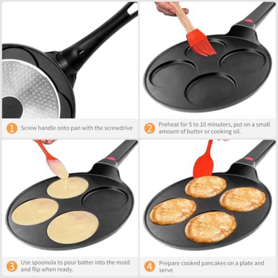 Pancake Pan Nonstick-Suitable  - Mini Pancake Griddle 评论和价格